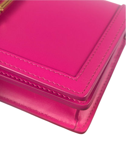 Versace Pink Leather Greca Goddess Flap Wallet-On-Chain