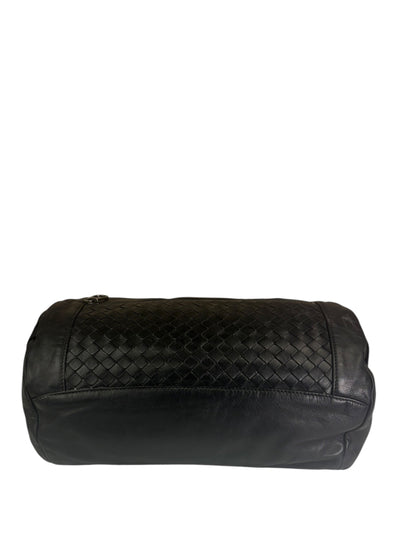 Bottega Veneta Black Leather Intrecciato Trim Belt Bag