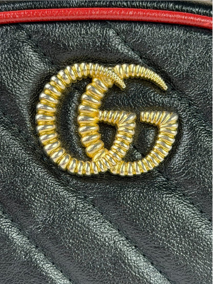 Gucci Black Matalassè Leather Marmont Belt Bag