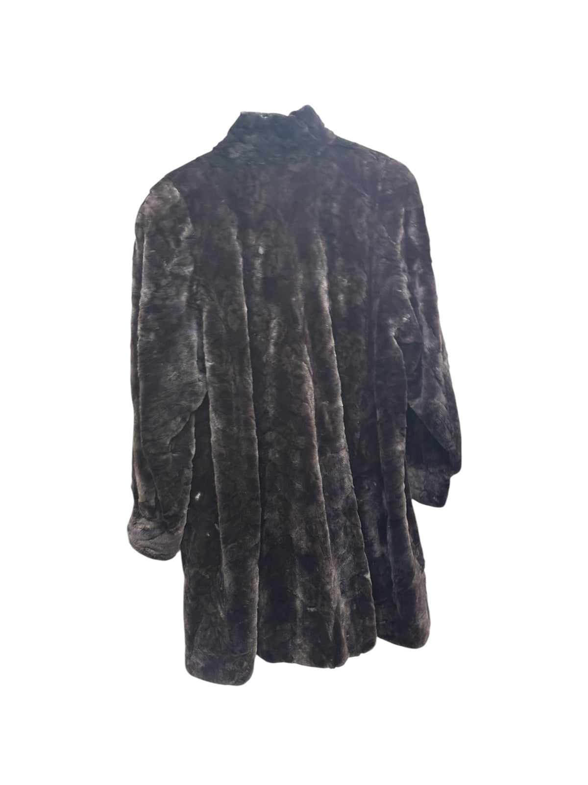 Saga Purple Ranched Mink Fur Long Coat