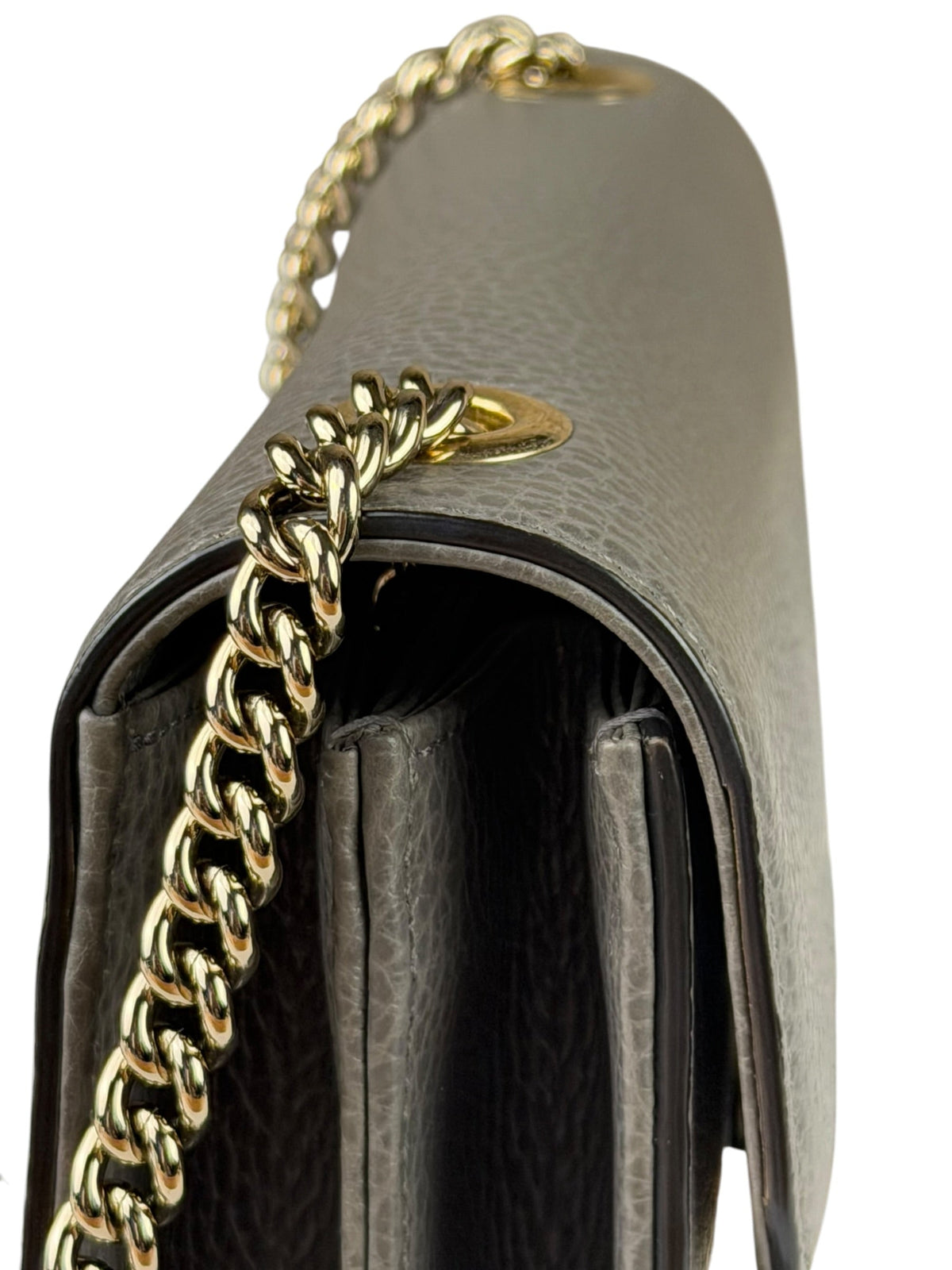 Gucci Grey Calfskin Interlocking Small G Shoulder Bag