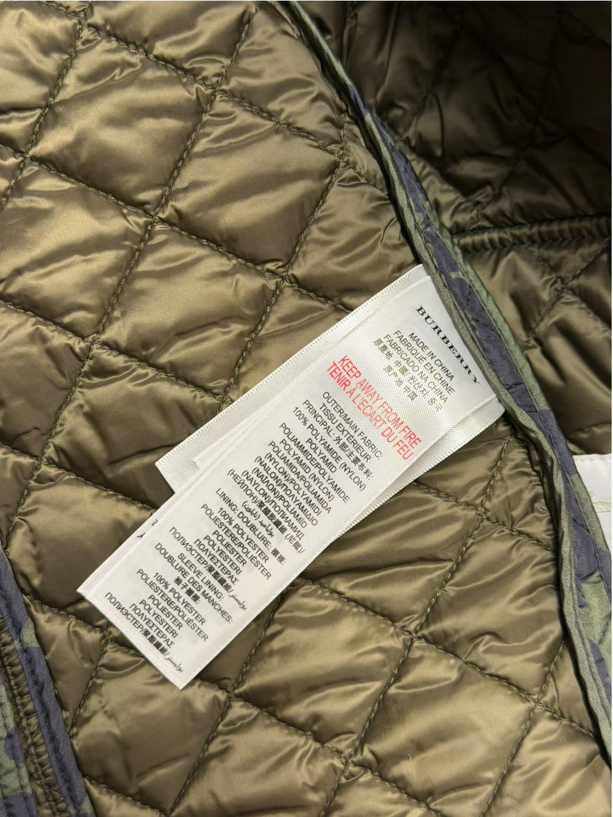 Burberry Kids Camo Quilted Puffer Jacket