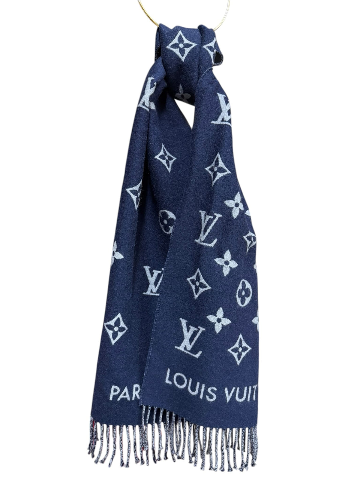 Louis Vuitton Blue Reykjavik All About Monogram Wool Scarf