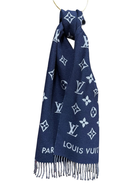 Louis Vuitton Blue Reykjavik All About Monogram Wool Scarf