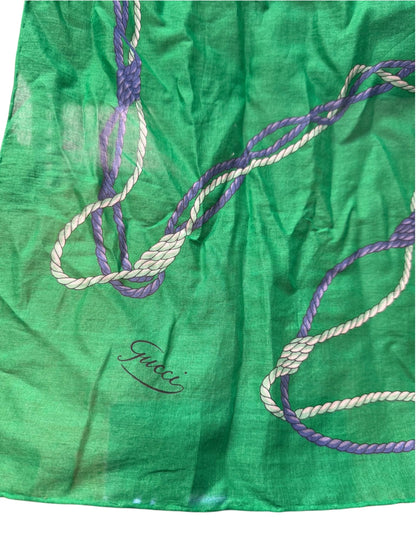 Gucci Green Cotton Rope & Anchor Scarf