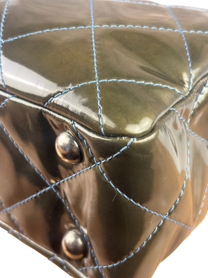 Chanel Green Quilted Patent Leather Reissue XL Tote 2011