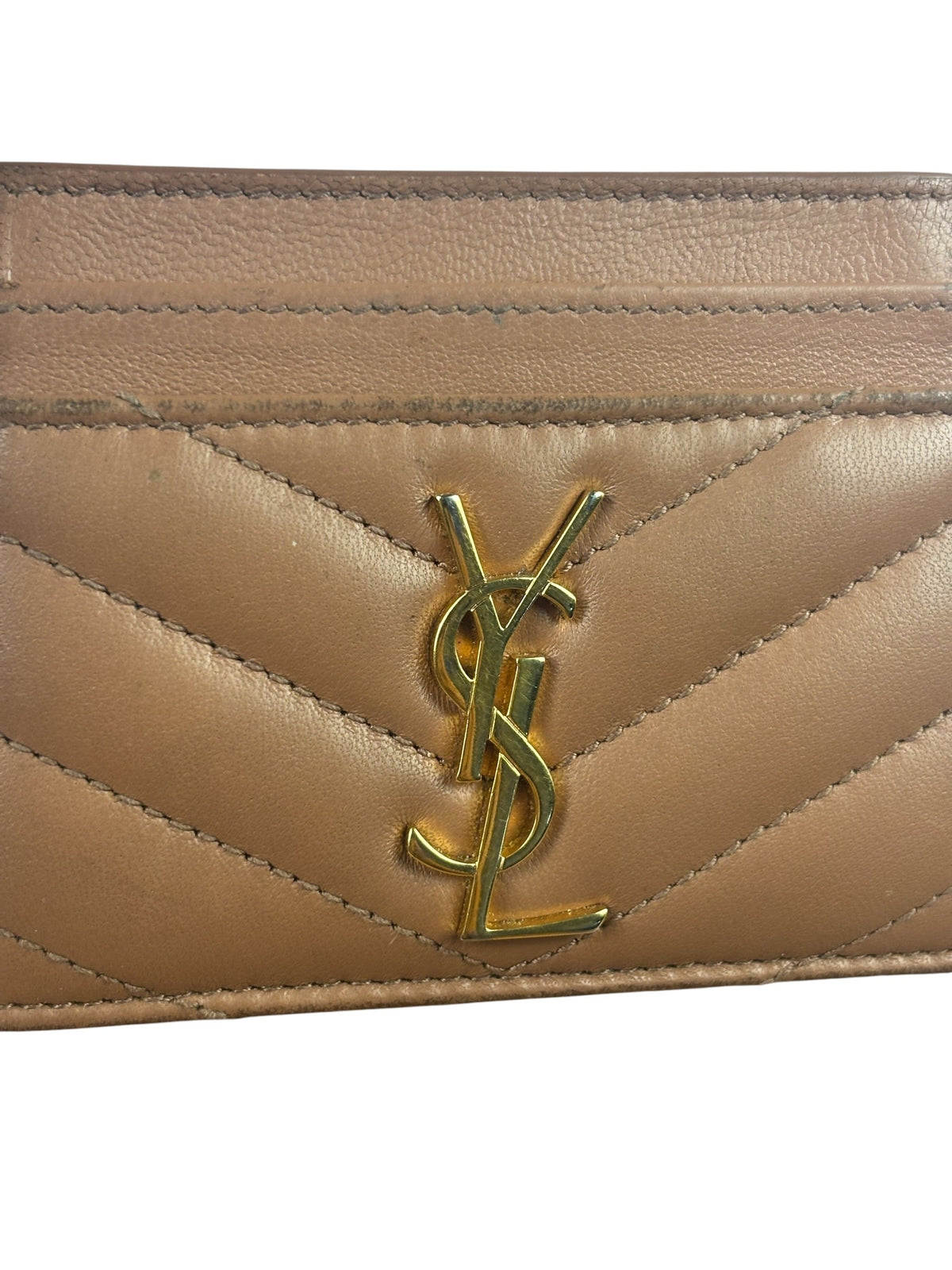 Yves Saint Laurent Dusty Rose Leather Cassandre Cardholder