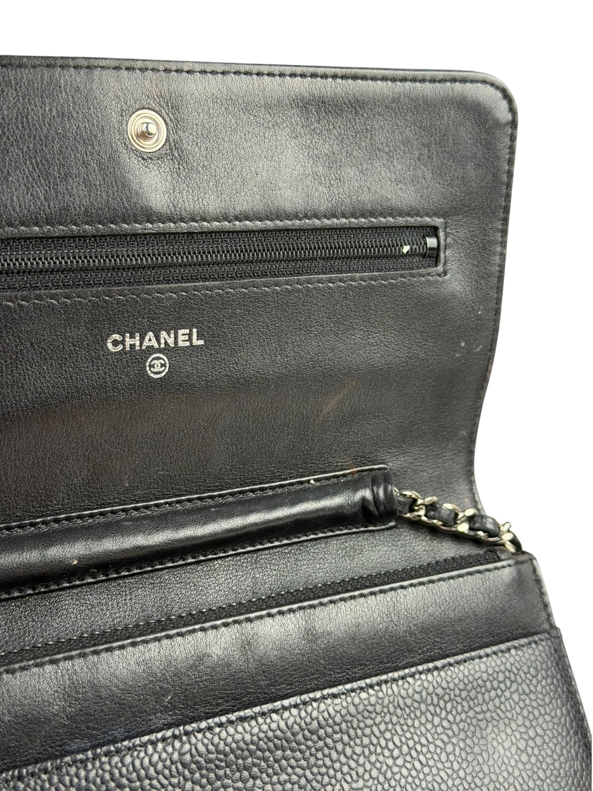 Chanel Black Caviar Flap Wallet On Chain 2013