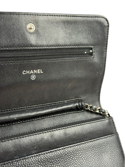 Chanel Black Caviar Flap Wallet On Chain 2013