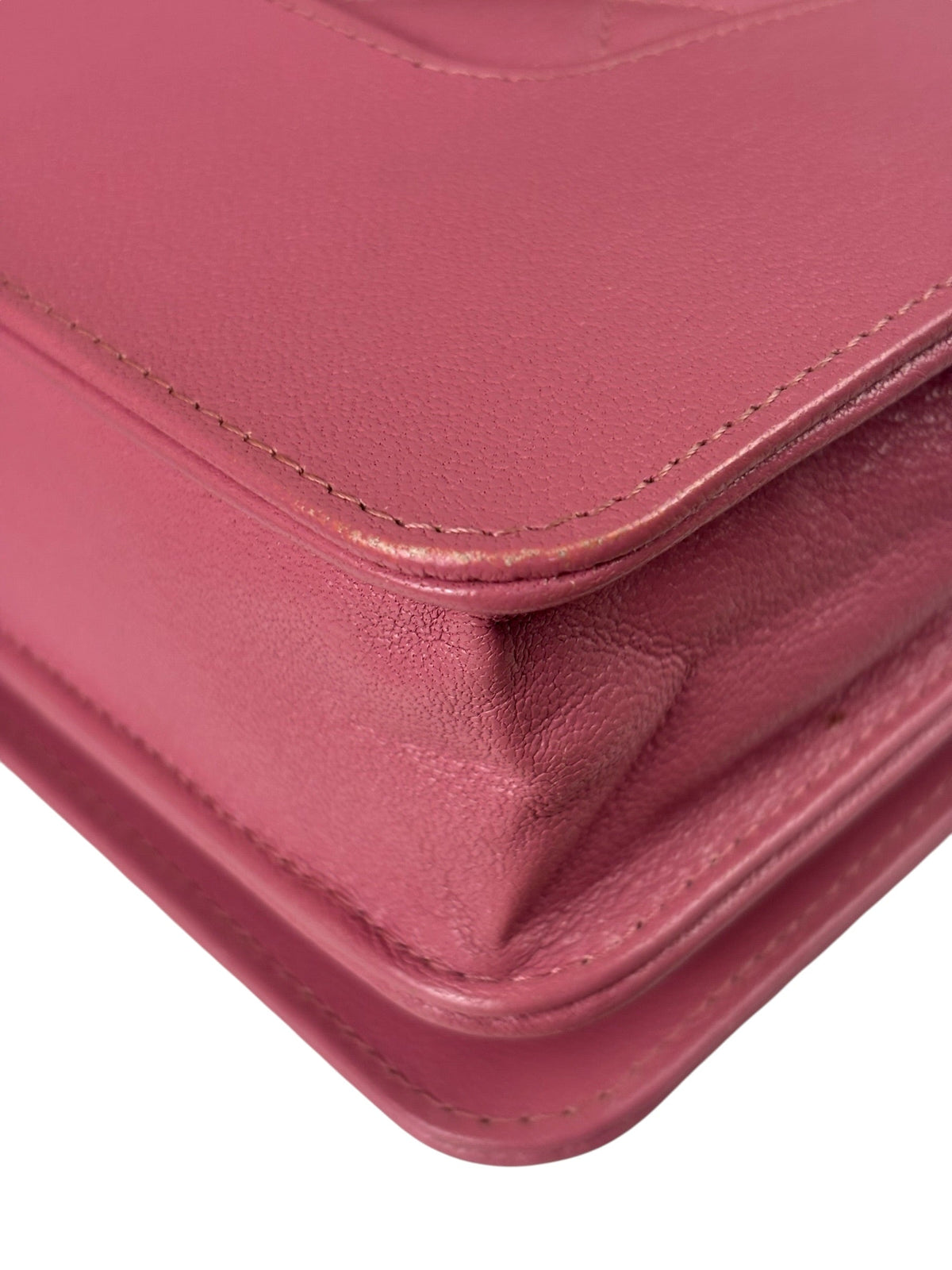 Chanel Pink Lambskin Mademoiselle Flap Wallet On Chain 2018