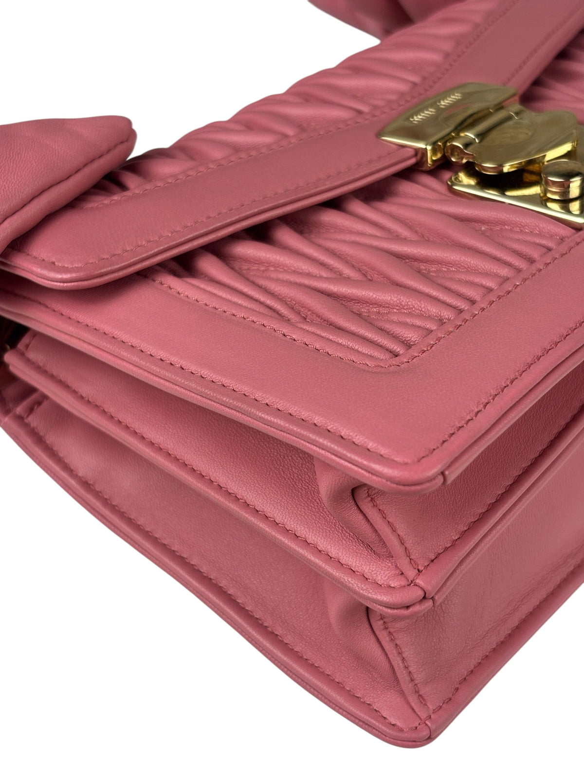 Miu Miu Pink Confidential Nappa Matelassè Leather Shoulder Bag
