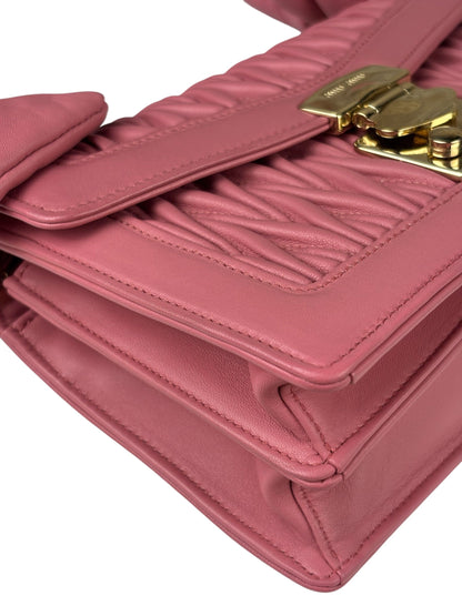 Miu Miu Pink Confidential Nappa Matelassè Leather Shoulder Bag