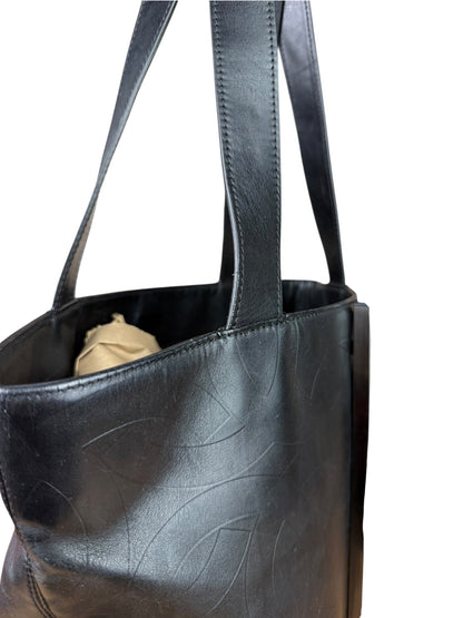 Chanel Black Lambskin CC Swirl Pattern Tote 2000