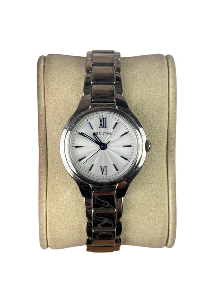 Bulova White Dial Blue Ticks