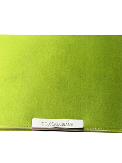 Dolce & Gabbana Lime Green Satin Clutch