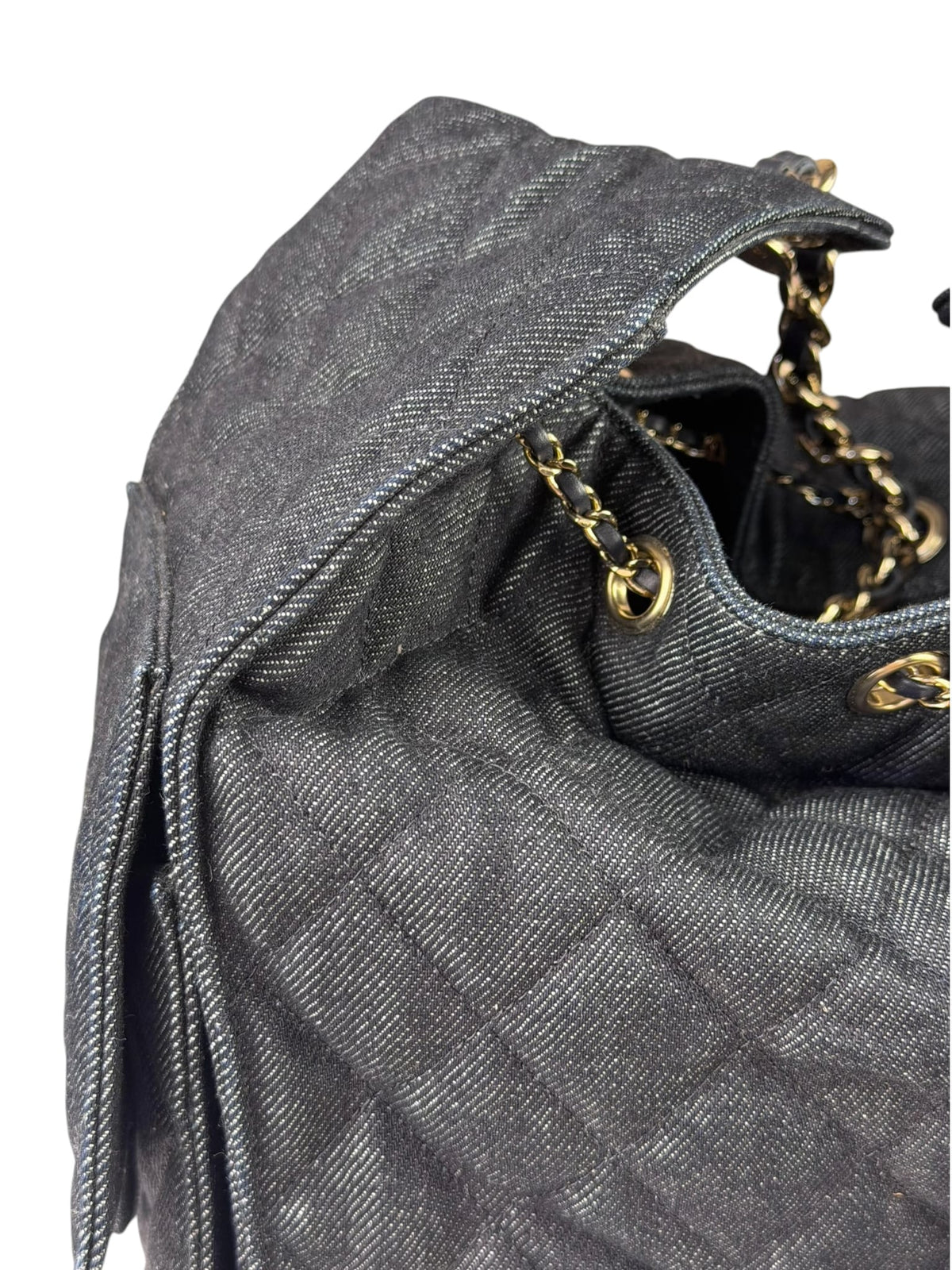 Chanel Navy Quilted Denim/Leather Trim 25 Hobo Bag 2021