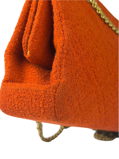 Chanel Vintage Red Quilted Tweed Shoulder Bag 1994