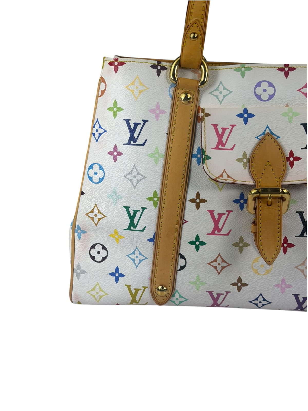 Louis Vuitton White Murakami Aurelia MM Tote Bag