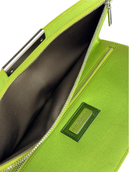 Dolce & Gabbana Lime Green Satin Clutch