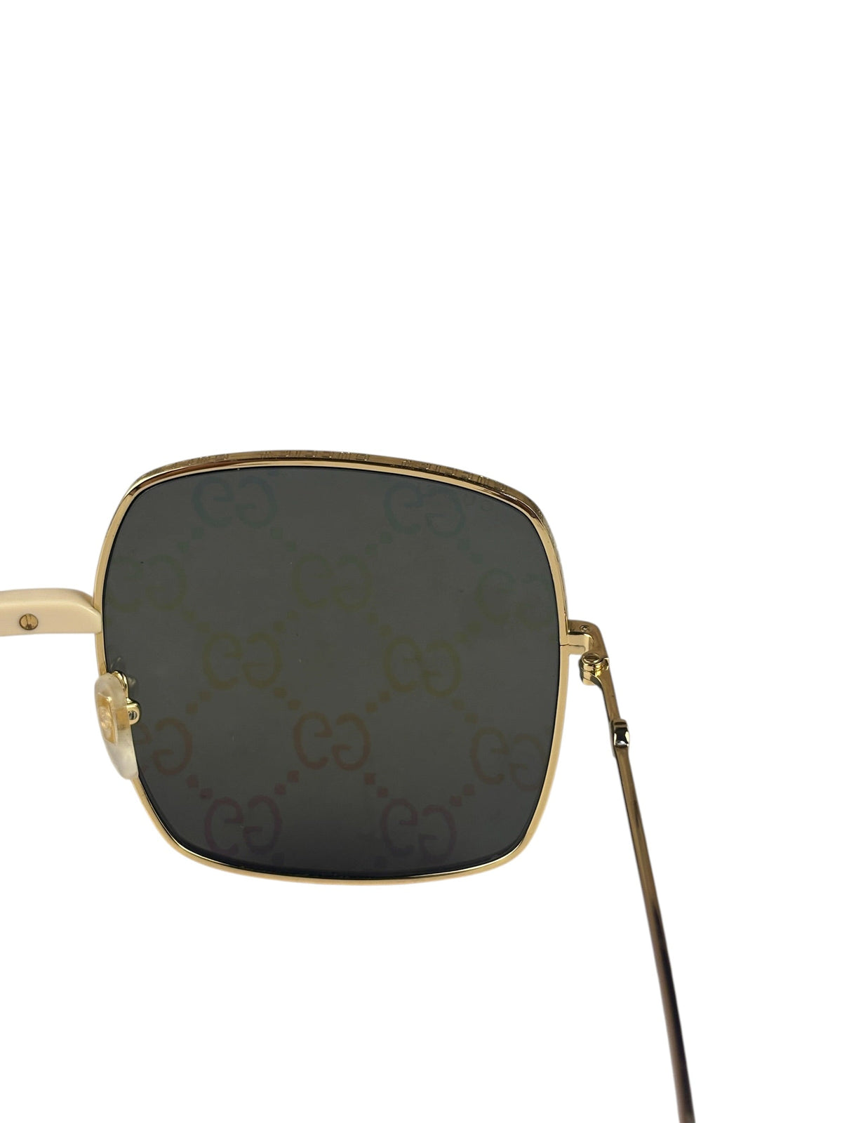 Gucci GG0414S Square Metal Frame Mirrored Lenses Sunglasses