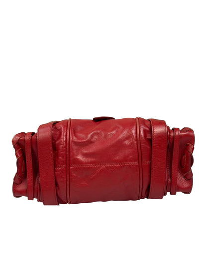 Chloe Red Leather Silverado Shoulder Bag