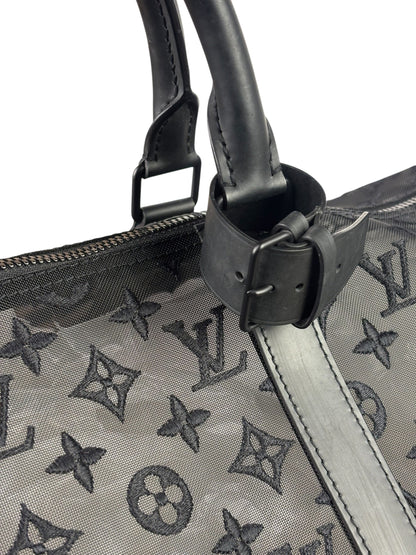 Louis Vuitton x Virgil Abloh Black Leather Trim Monogram Keepall 50