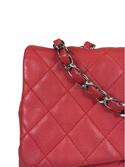 Chanel Red Quilted Caviar Leather Flap Bag 2008