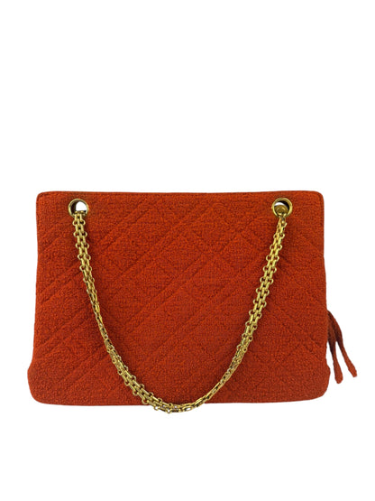 Chanel Vintage Red Quilted Tweed Shoulder Bag 1994