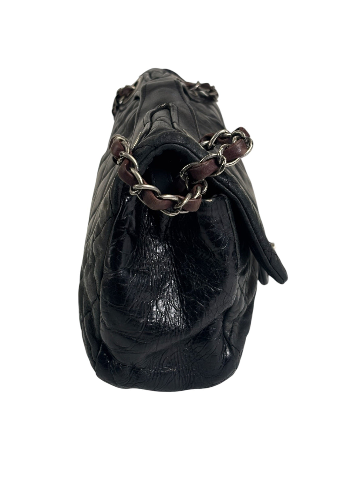 Chanel Black/Grey Quilted Calfskin Matelassè Iridescent Flap Bag 2009