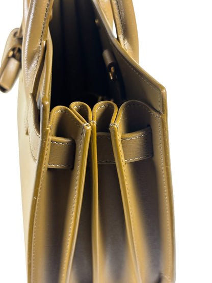 YSL Green Ink Leather King Palm Nano Two-Way Tote