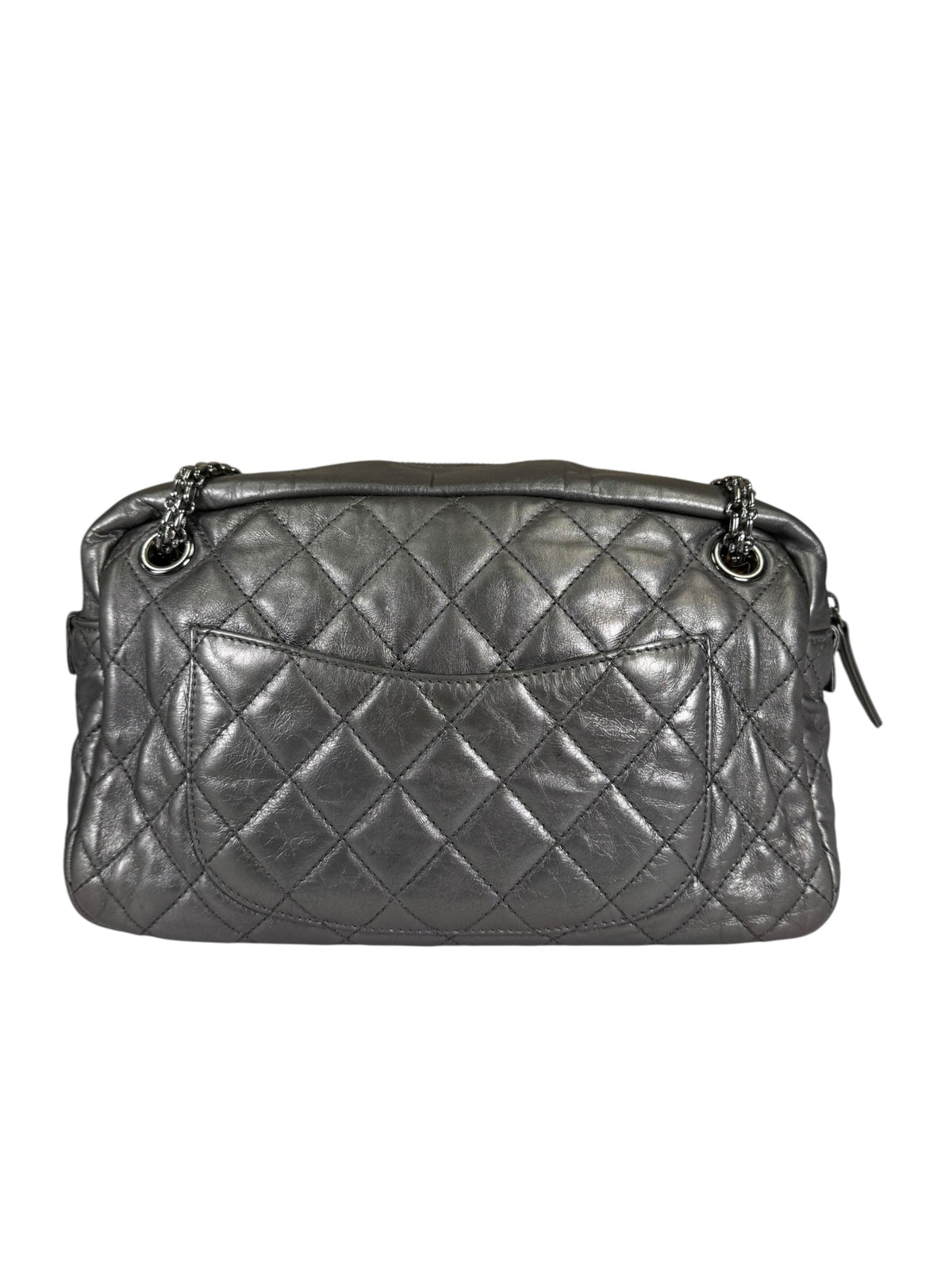 Chanel Metallic Silver Quilted Calfskin Reissue Camera Bag 2008