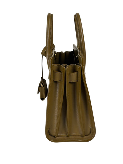 YSL Green Ink Leather King Palm Nano Two-Way Tote