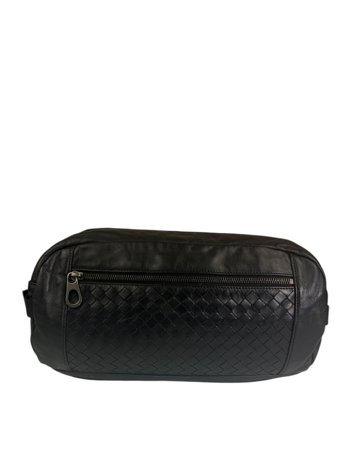 Bottega Veneta Black Leather Intrecciato Trim Belt Bag
