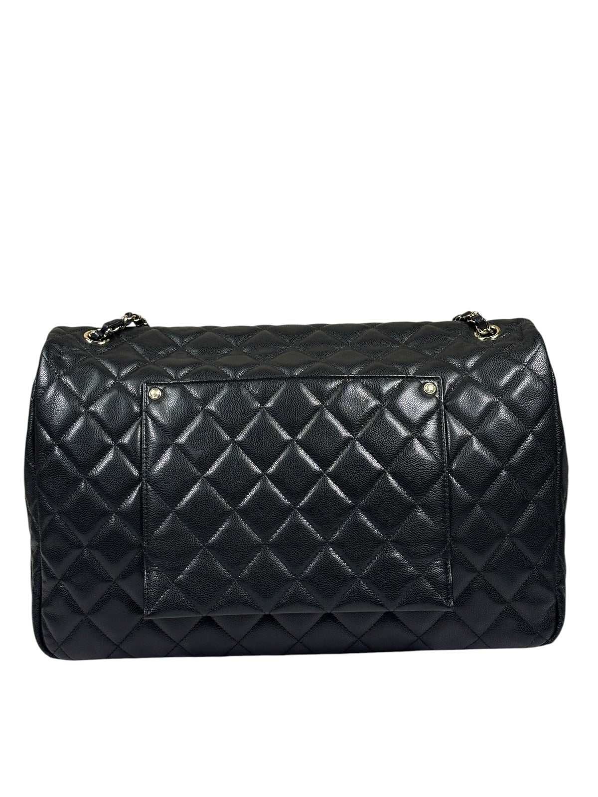 Chanel Black Quilted Caviar Jumbo Flap Bag 2021
