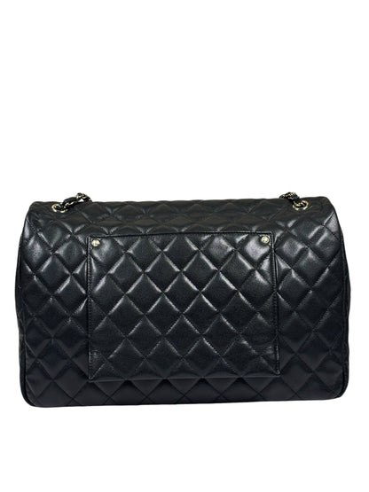 Chanel Black Quilted Caviar Jumbo Flap Bag 2021