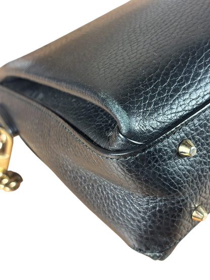 Gucci Black Calfskin Small Dollar Interlocking G Two-Way Bag