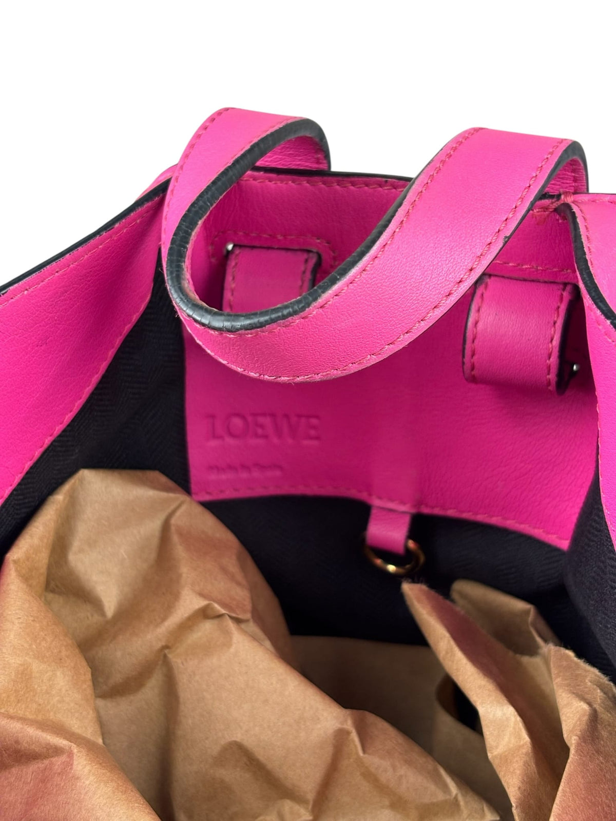 Loewe Pink/White Leather M Hammock Bag