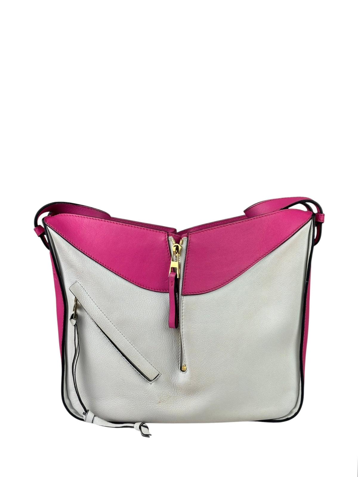 Loewe Pink/White Leather M Hammock Bag