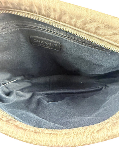 Chanel Olive Two Tone Quilted Leather Chain Flap Bag 2011