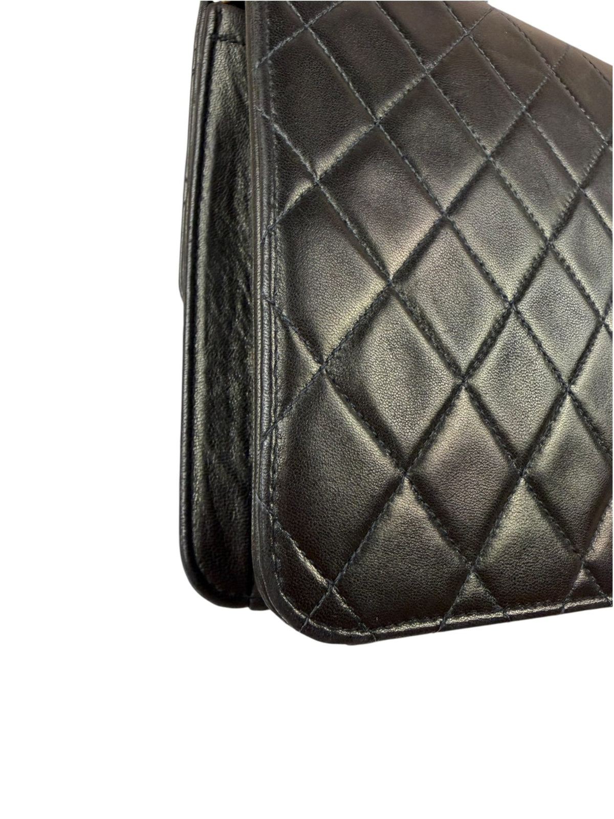 Chanel Balck Quilted Lambskin Square Flap 1991