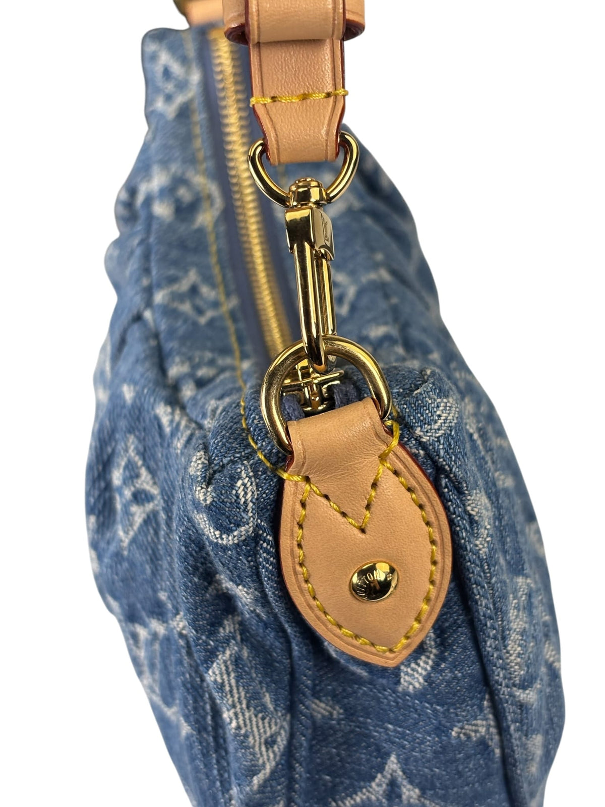 Louis Vuitton Blue Denim/Leather Trim Pochette