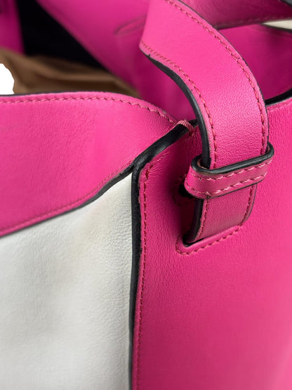 Loewe Pink/White Leather M Hammock Bag