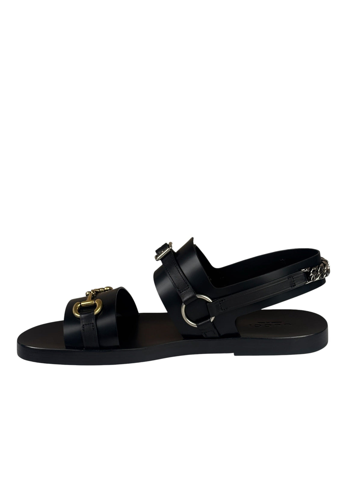 Gucci Black Cordovan Horsebit Sandals