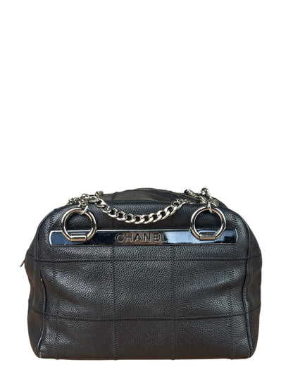 Chanel Black Caviar Chocolate Bar Shoulder Bag