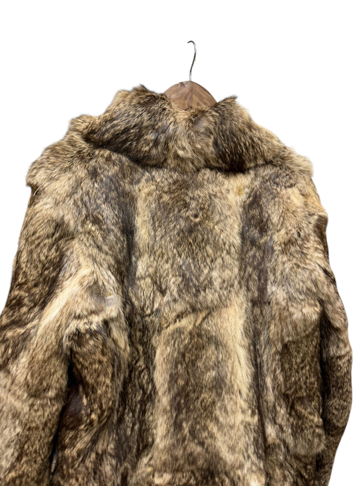 Vintage Dark Brown/Beige Collared Fur Coat
