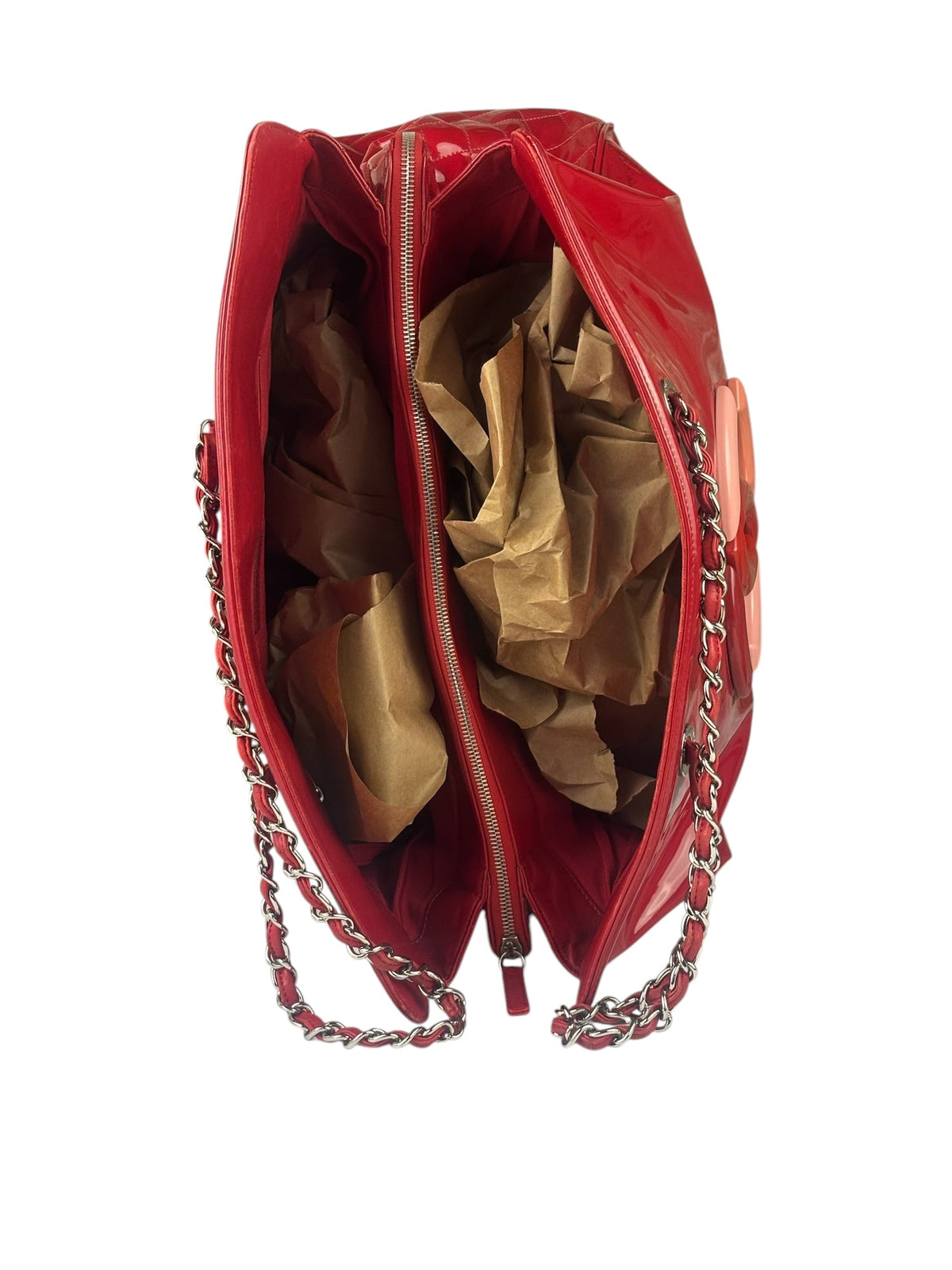 Chanel Lipstick Red Patent Leather Paris-Venice CC Jumbo Tote 2010