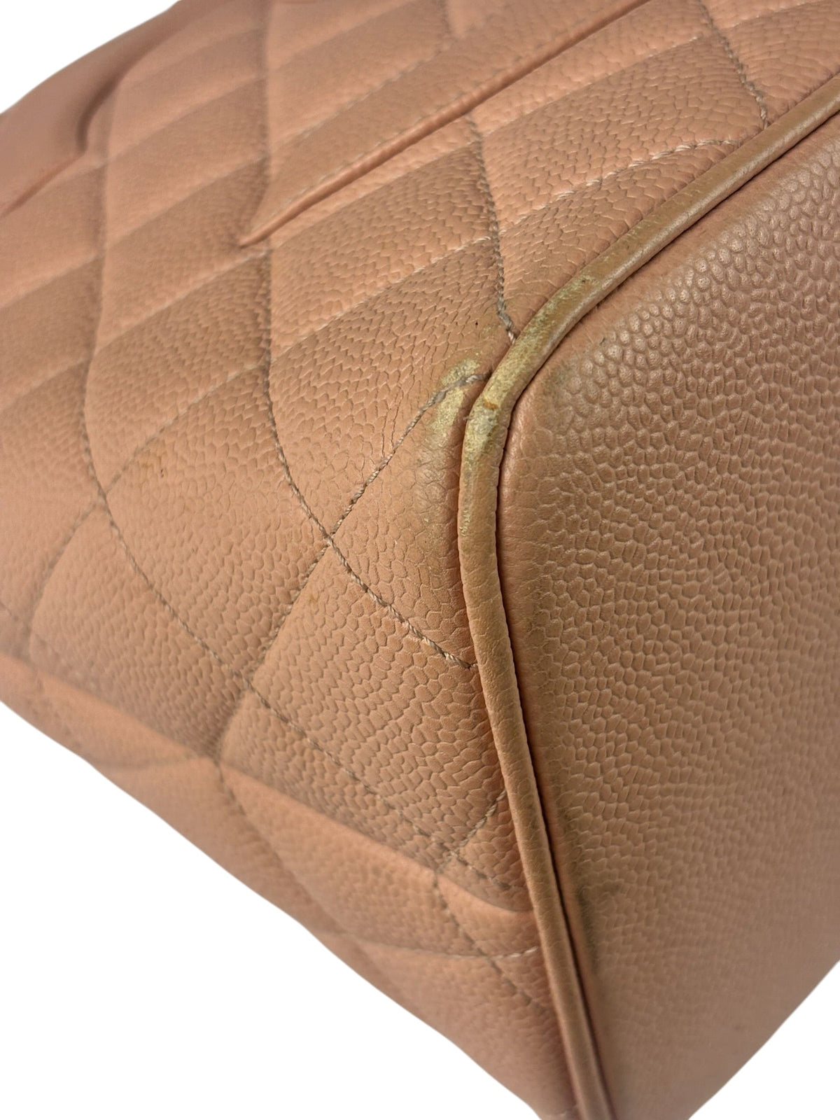 Chanel Vintage Light Pink Caviar Leather Medallion Tote Bag 2000s