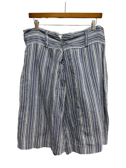 Dries Van Noten Striped Linen Shorts Navy