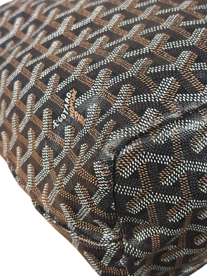 Goyard Brown/Black Leather Boheme Hobo Bag