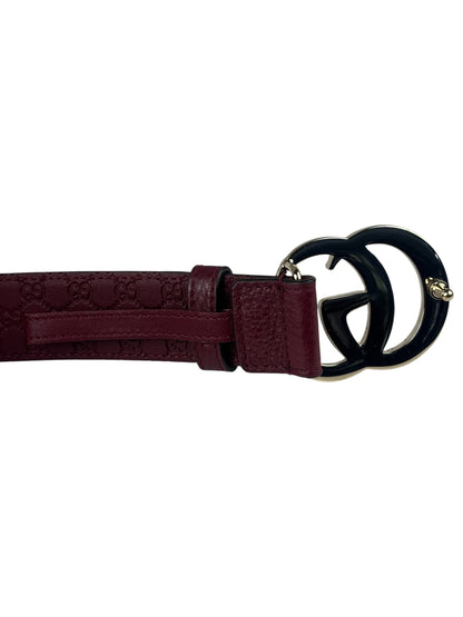 Gucci Burgundy GG Marmont Leather Belt